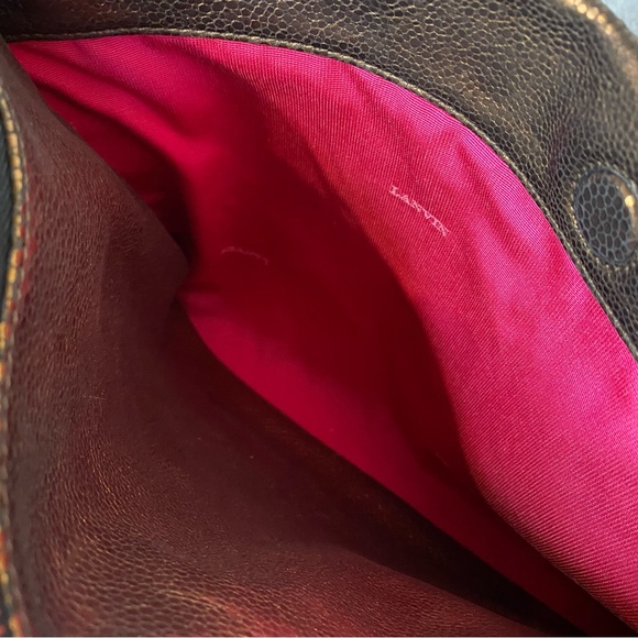 STUNNING LANVIN BRONZE LEATHER OVERSIZED POUCH WRISTLET FLAWLESS - Picture 4 of 5